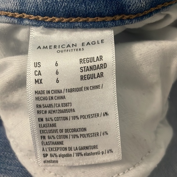 American Eagle 6 (Regular) | Super Hi-Rise Blue Jeggings - Picture 6 of 6